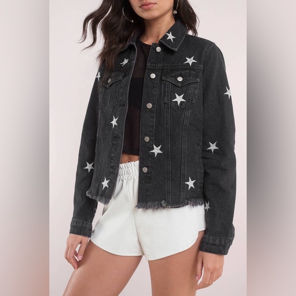 Honey Punch Jackets & Coats Honey Punch Dark Star Black Denim